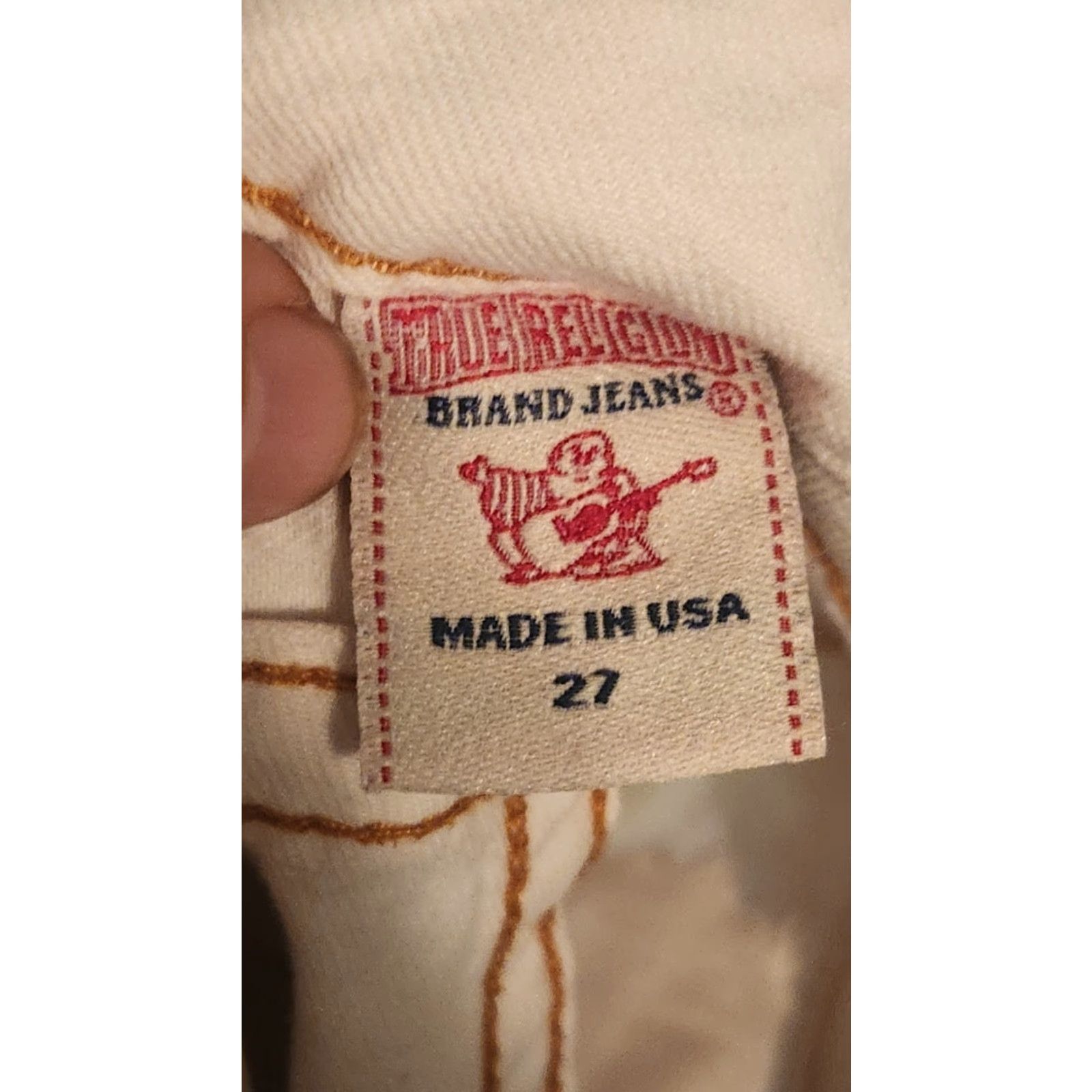 J Brand TRUE RELIGION JOEY CUT-OFF SHORT With CRYSTALS Woman SZ 27 OPTIC WHITE Size 27" / US 4 / IT 40 - 3 Thumbnail