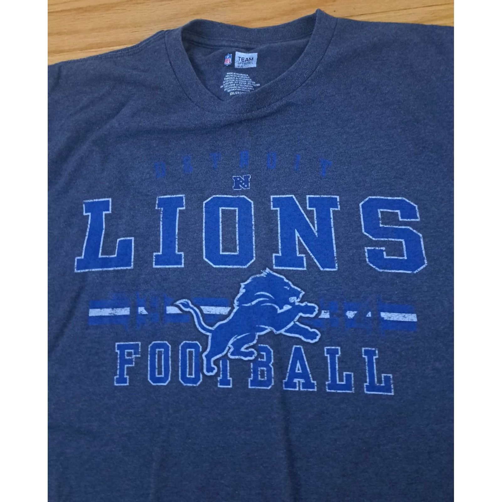 NFL VINTAGE Detroit Lions Football Printed 2XL Team NFL T-Shirt Black Size US XXL / EU 58 / 5 - 3 Thumbnail