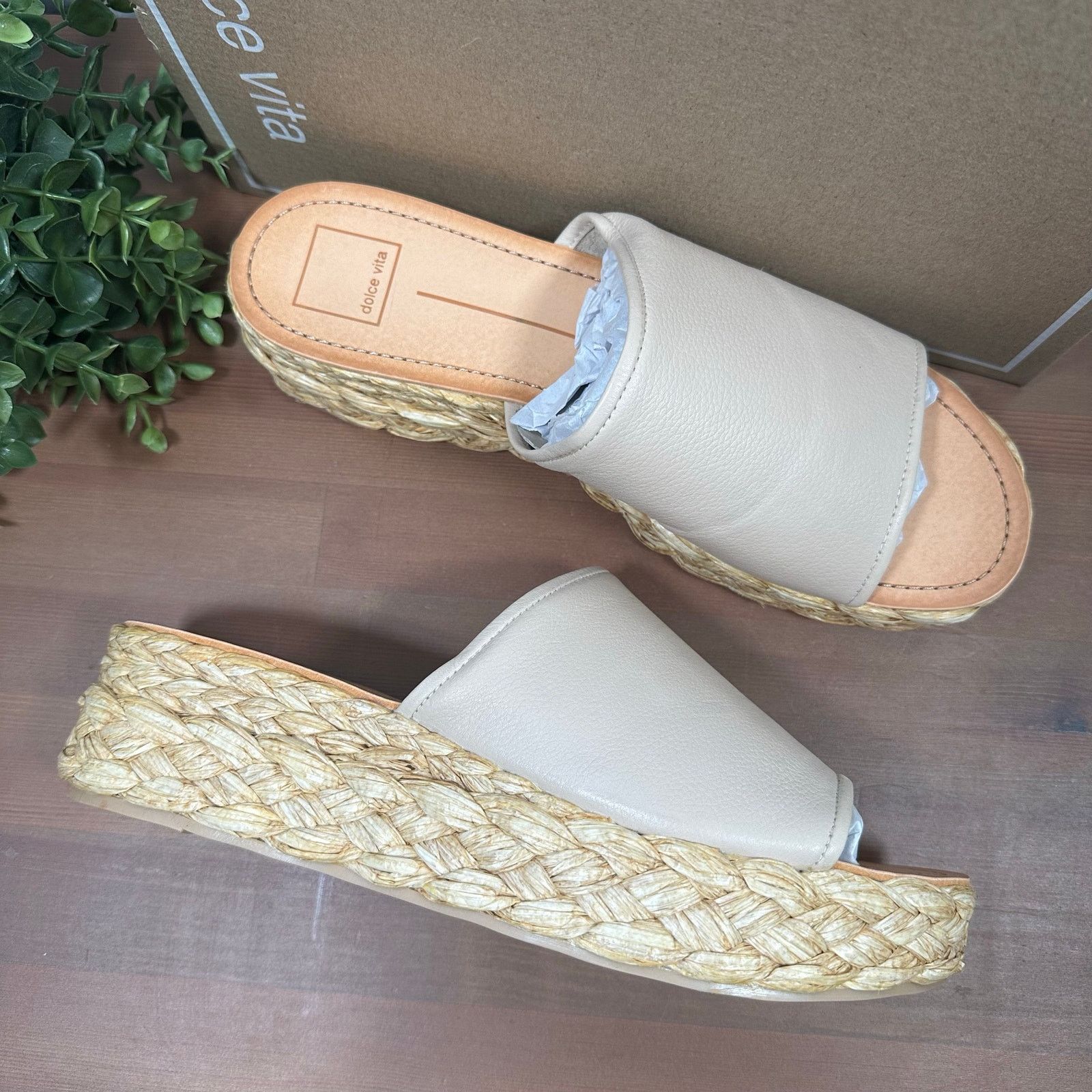 Dolce Vita Dolce Vita Pablos Raffia Bottom Slide Platforms Sandals Sand Size US 11 / IT 41 - 2 Thumbnail