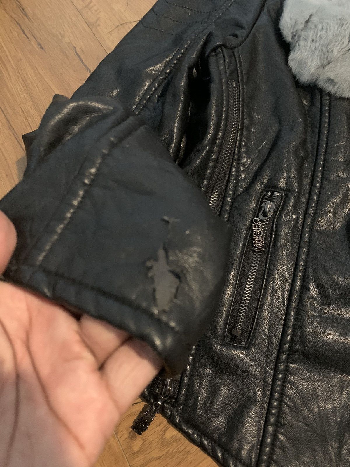 Ekam Japanese synthetic leather fur jacket punk rock viekei styel Size US M / EU 48-50 / 2 - 14 Thumbnail
