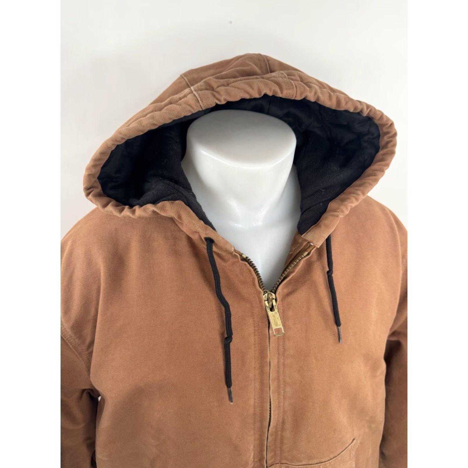 Carhartt Carhartt - 376-51 Hooded Zip Jacket Mens L Brown Distressed Jacket for Rental Only Label Zip Full Zip Hooded Mens L Brown Jacket Size US L / EU 52-54 / 3 - 2 Thumbnail