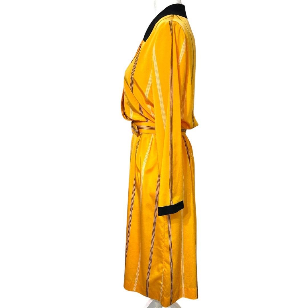 Other Vintage Herman Marcus Yellow Striped Long-Sleeve Dress & Bel Size M / US 6-8 / IT 42-44 - 3 Thumbnail