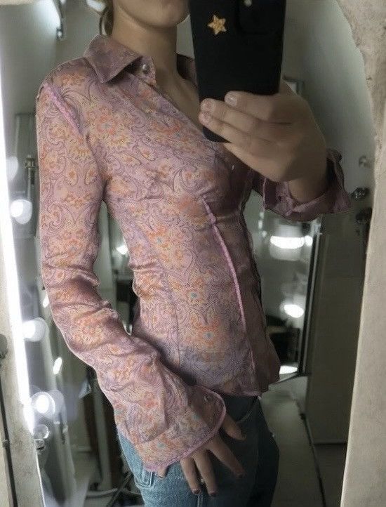 Dolce & Gabbana S/S 2000 Dolce & Gabbana Pink Paisley Shirt Size XS / US 0-2 / IT 36-38 - 1 Thumbnail