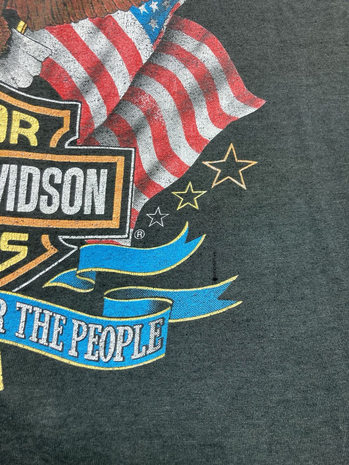 Harley Davidson × Vintage t shirt Harley Davidson born in USA eagle American flag S/M Size US M / EU 48-50 / 2 - 5 Thumbnail