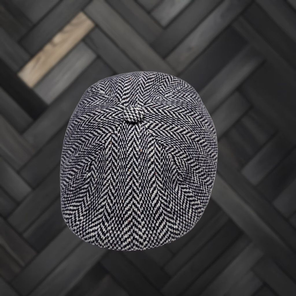 Kangol VTG Kangol Hat Newsboy Cap Fitted Mens M Gray Herringbone Wool Tweed Lined Size ONE SIZE - 1 Thumbnail