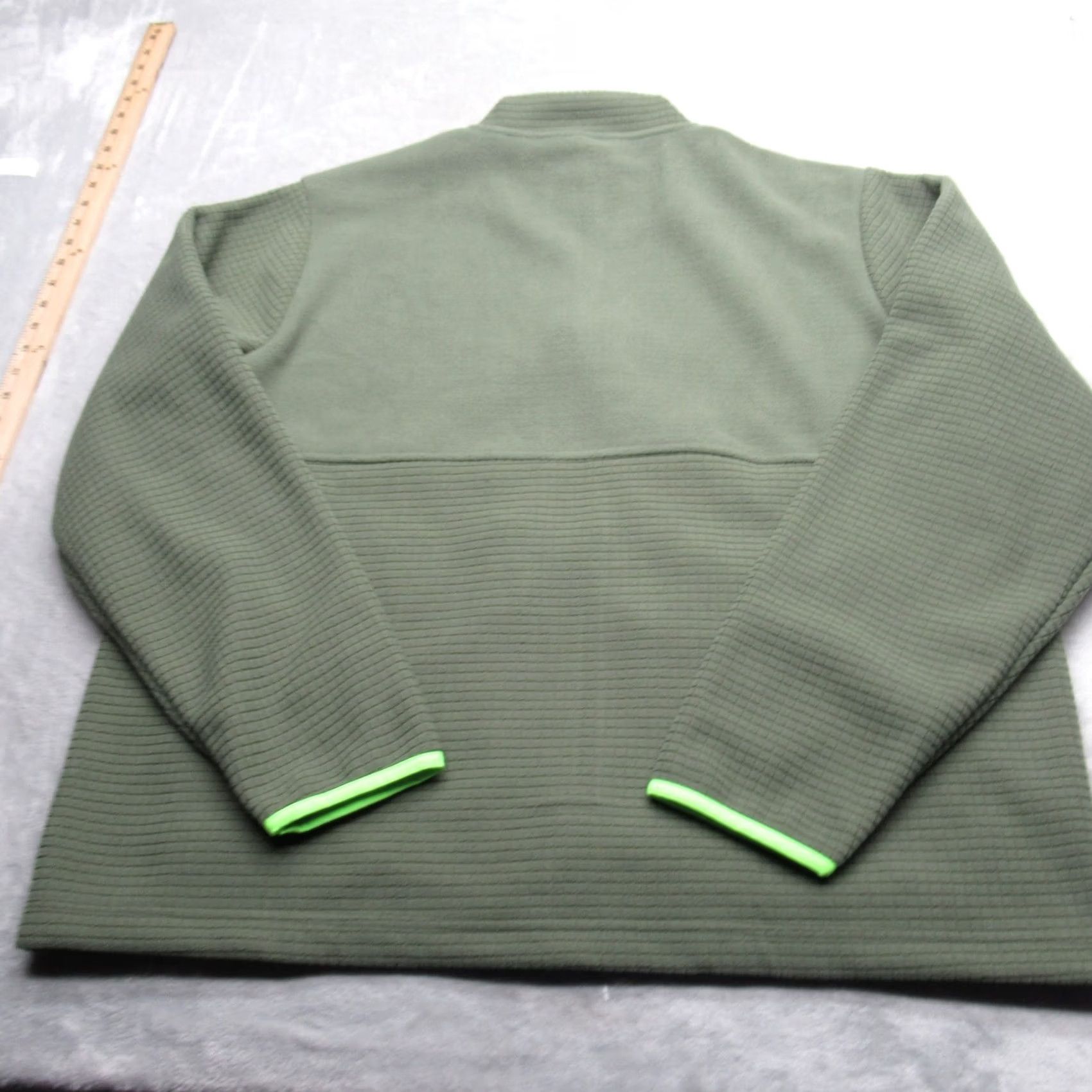 Lands' End Lands' End Jacket Mens XL Green Pockets Full Zip Fleece Waffle Knit Soft Hiking Outdoor Windbreaker Size US XL / EU 56 / 4 - 3 Thumbnail