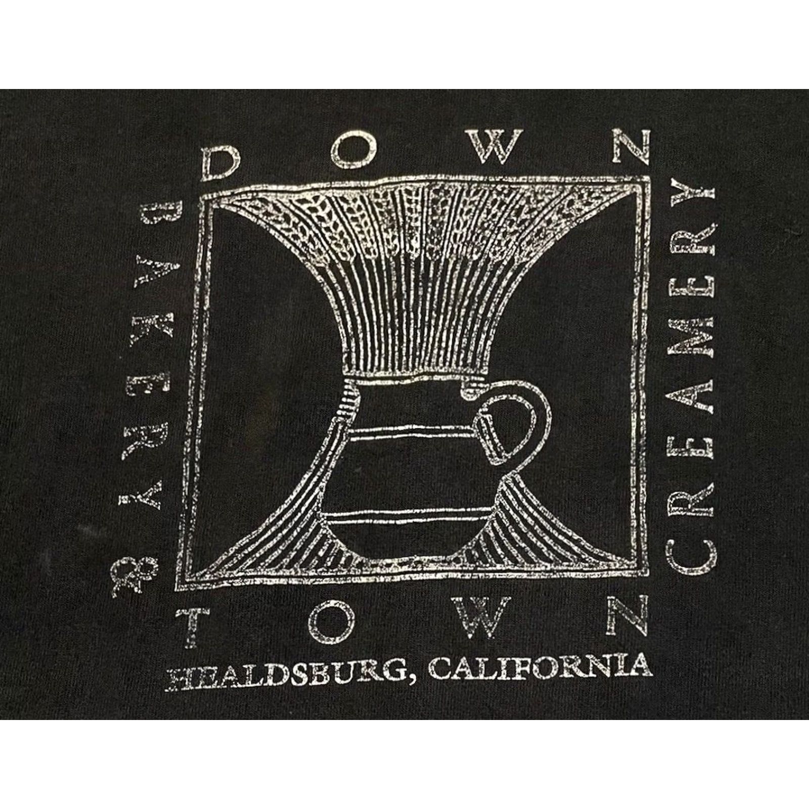 Vintage VINTAGE Downtown Bakery & Creamery Faded Boxy Crop Shirt - Healdsburg - 80s - 90s - Black - Cropped - Womens - One Size - Single Stitch Size ONE SIZE - 2 Thumbnail