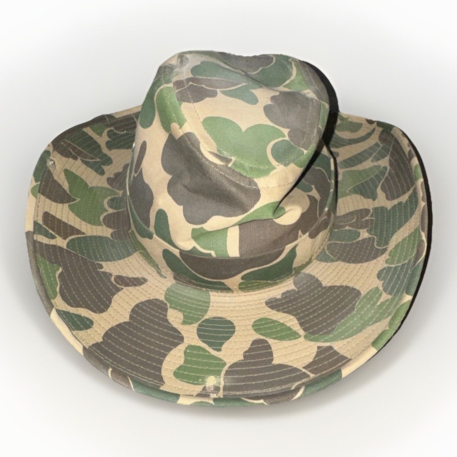 Vintage Camo Safari Hat Size 7 Green/Tan/Brown Size ONE SIZE - 1 Thumbnail