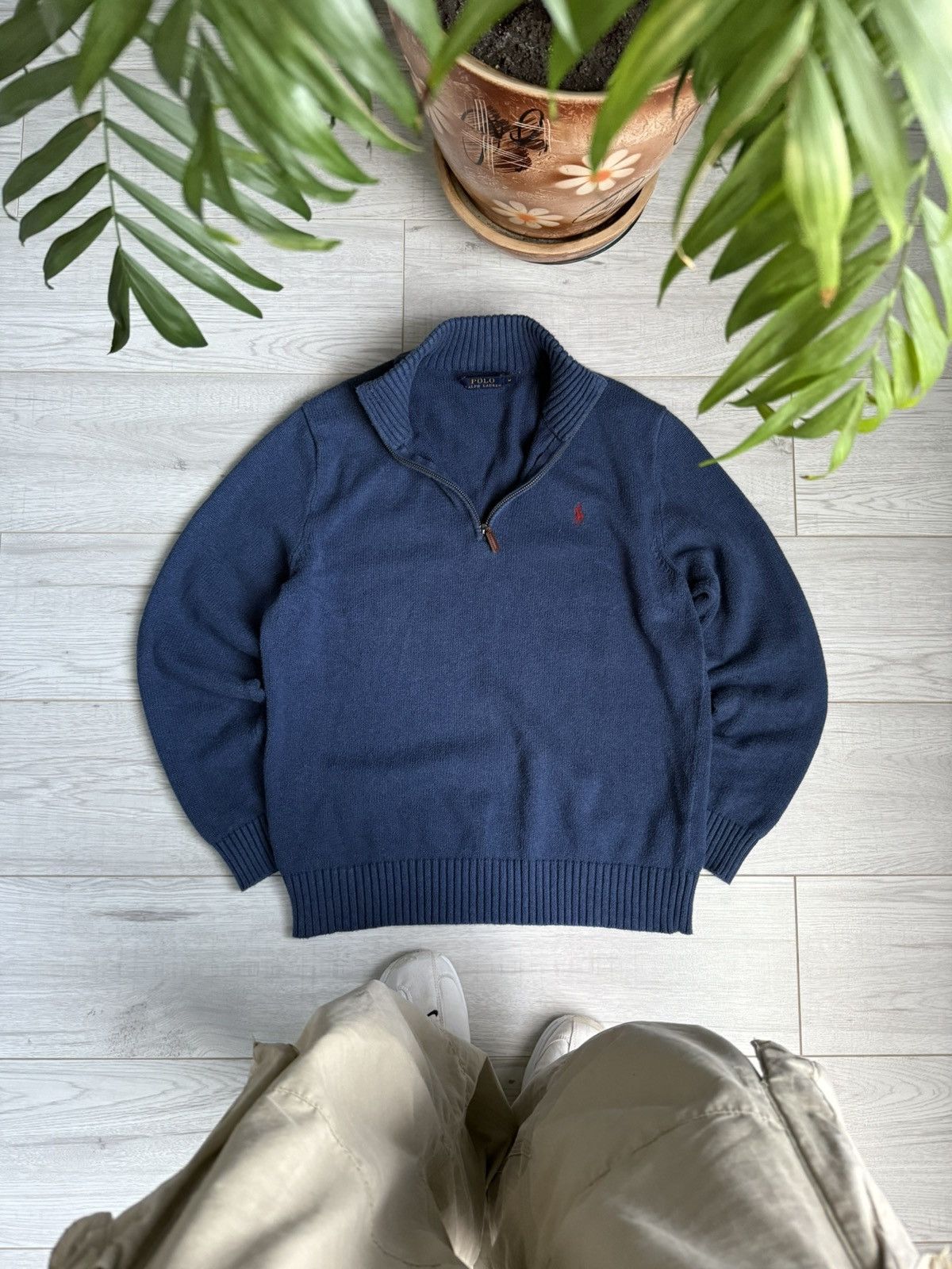 Polo Ralph Lauren × Vintage Vintage Polo Ralph Lauren 1/4 zip up sweater knit shirt Size US M / EU 48-50 / 2 - 1 Thumbnail