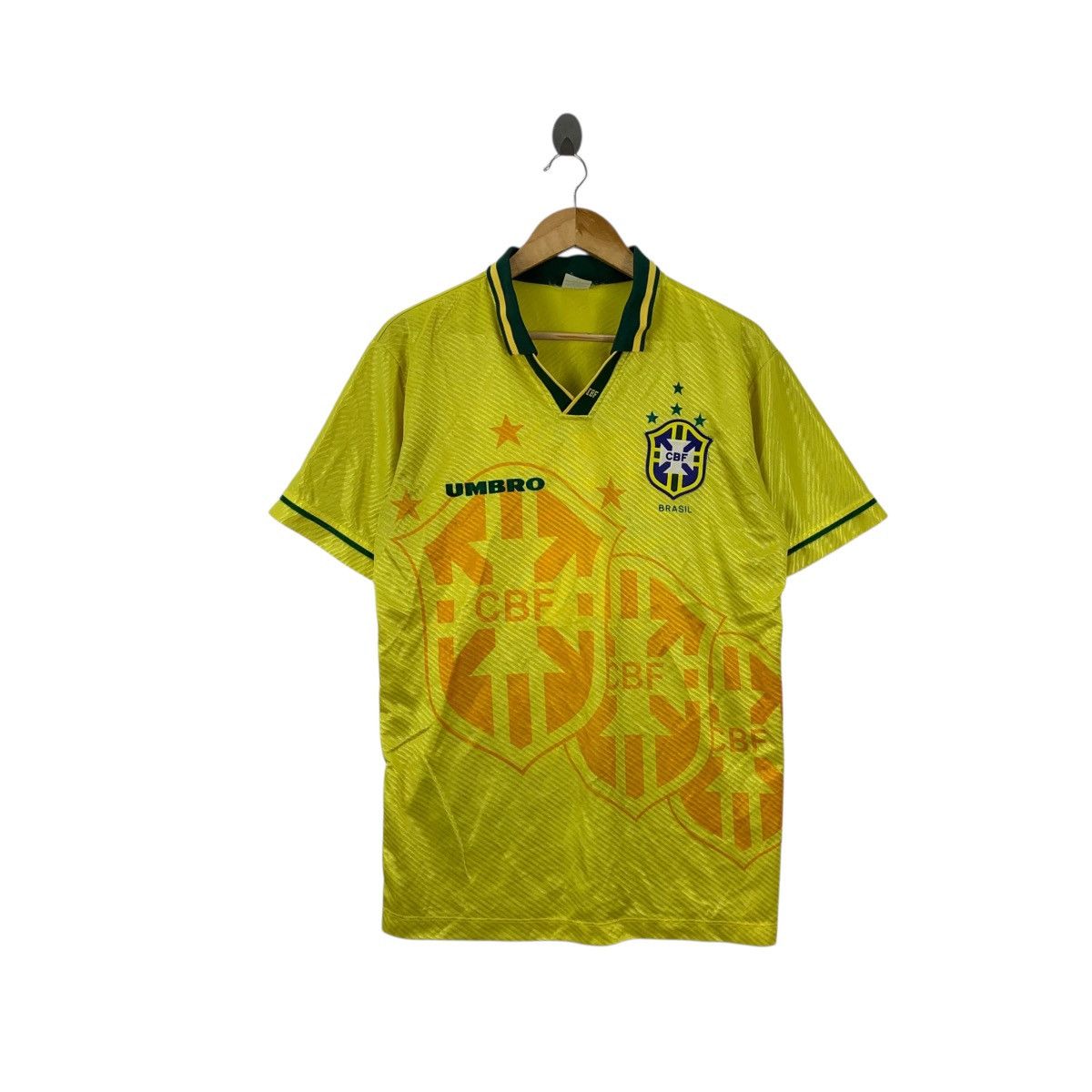 Vintage 1994 UMBRO BRAZIL FOOTBALL USA World Cup Jersey Tee