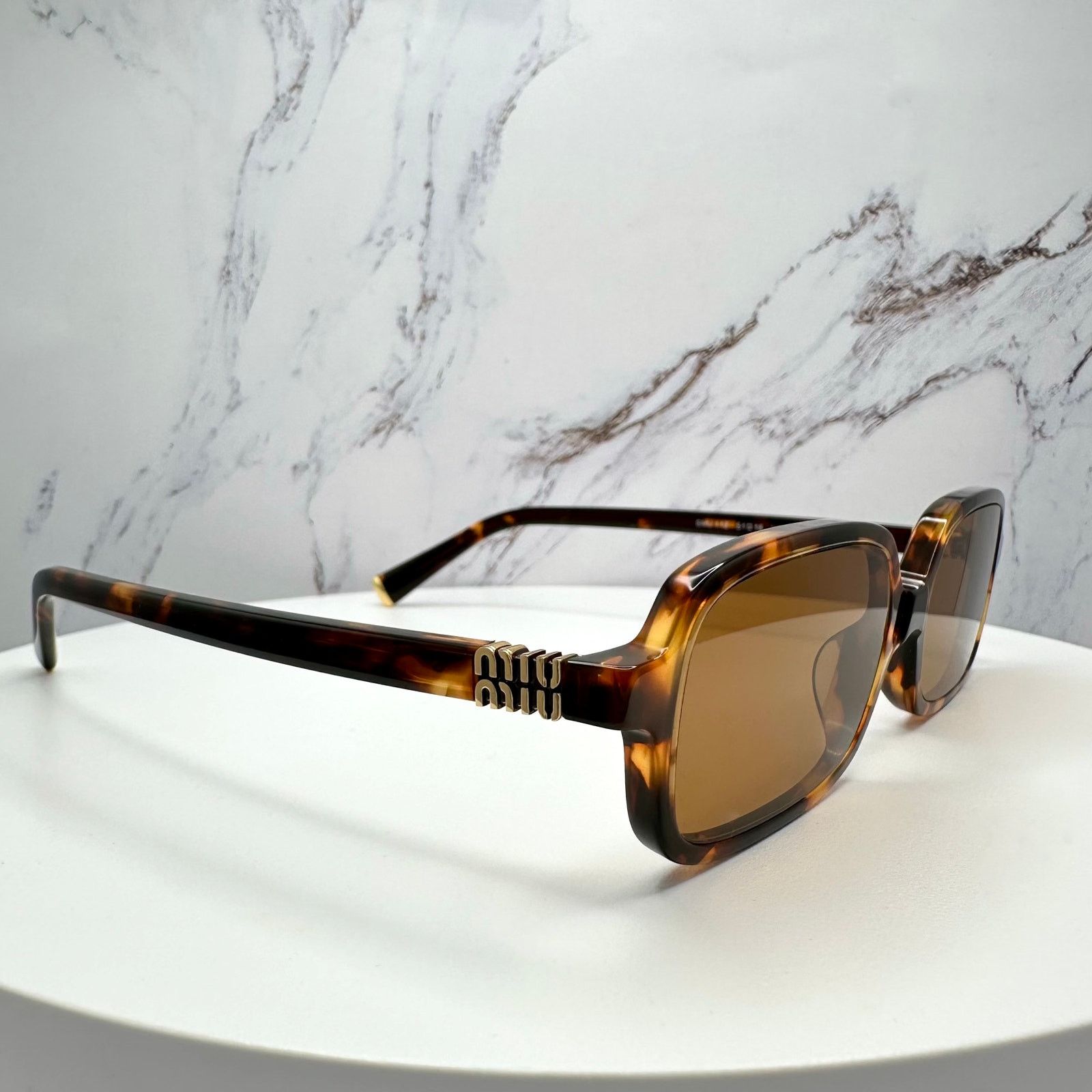Miu Miu New MIU MIU Sunglasses Brown Tortoise Slim Acetate Authentic Size ONE SIZE - 4 Thumbnail