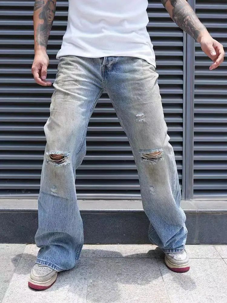 Designer × Japanese Brand Vintage hip-hop Harajuku ripped jeans Size US 32 / EU 48 - 1 Thumbnail