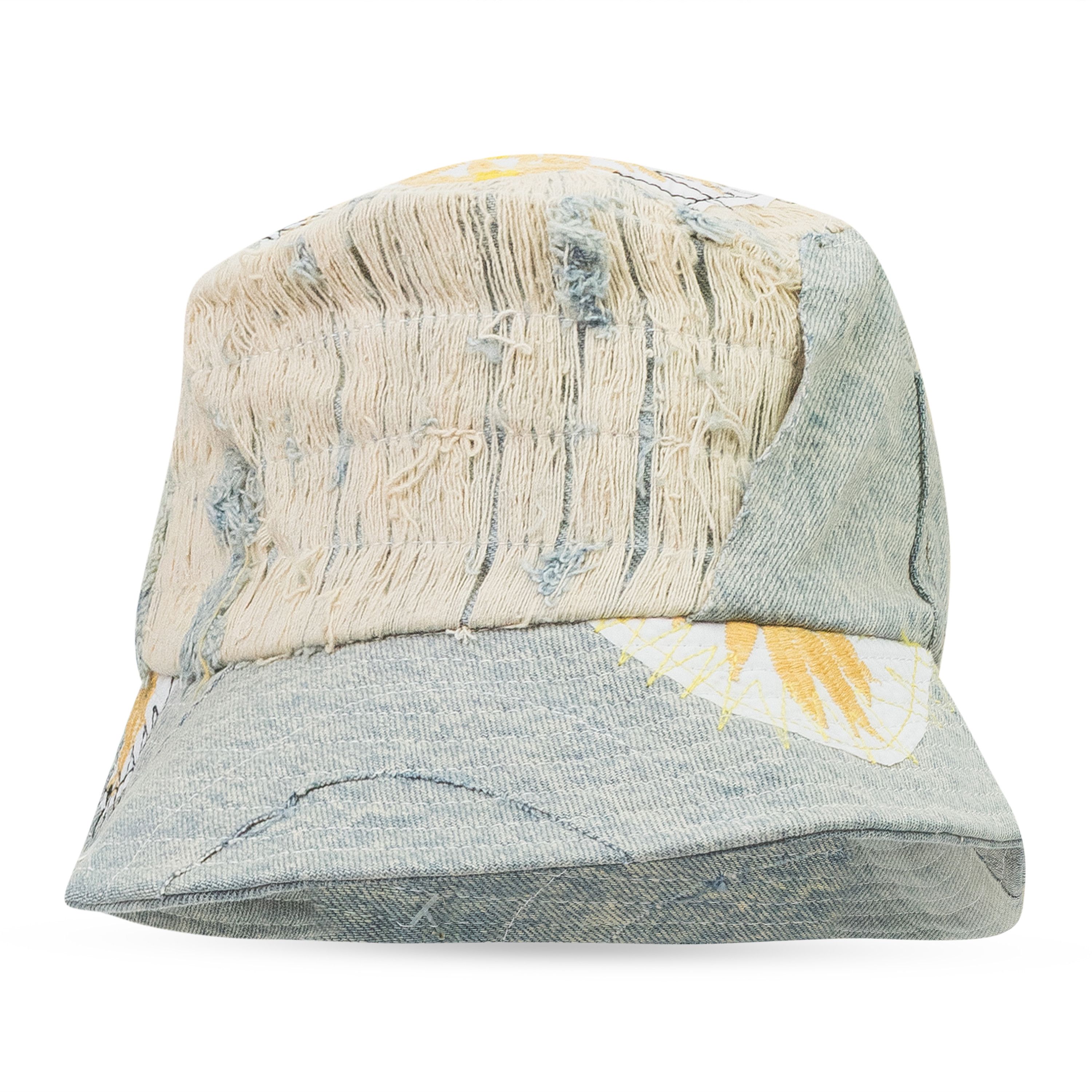 Who Decides War Blue Daisy Upcycled Bucket Hat SIZE OS