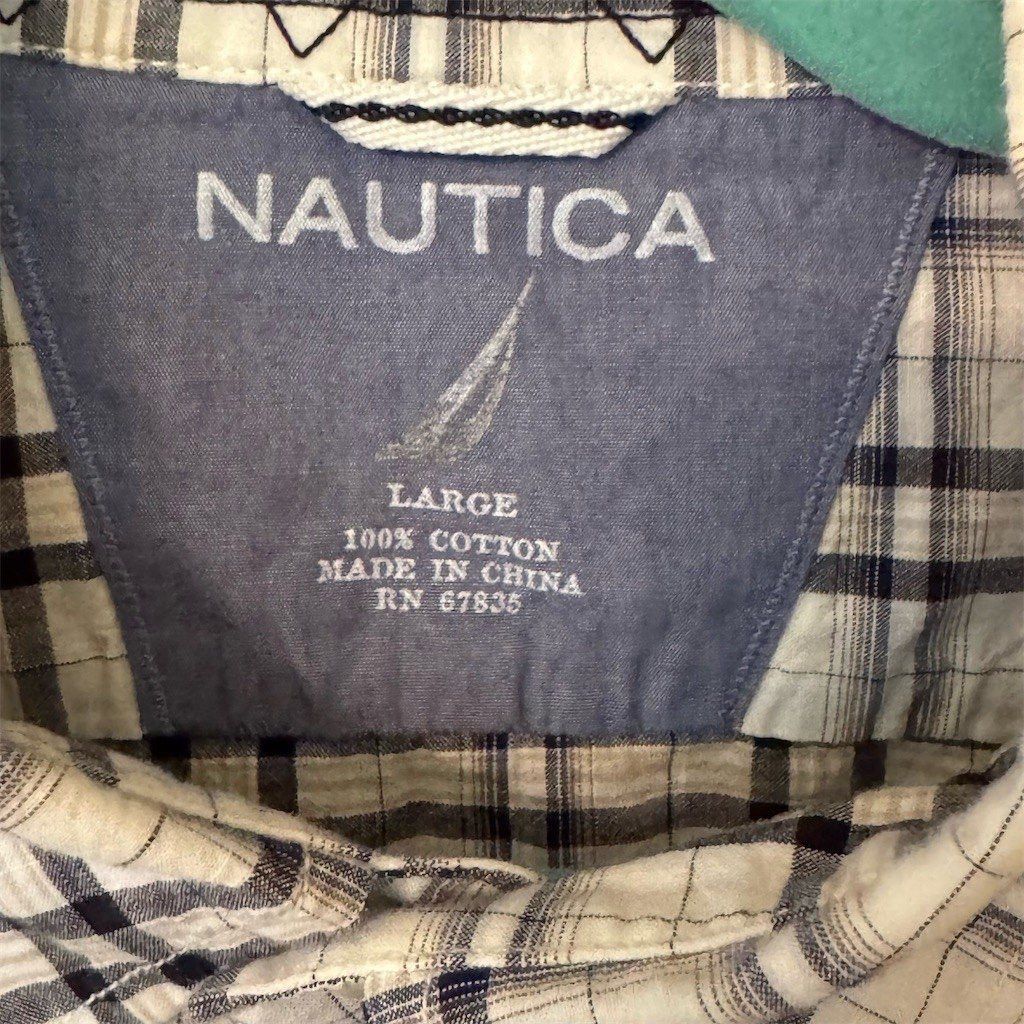 Nautica Nautica Mens Shirt Size L White Plaid Long Sleeve Butt Size US L / EU 52-54 / 3 - 4 Thumbnail