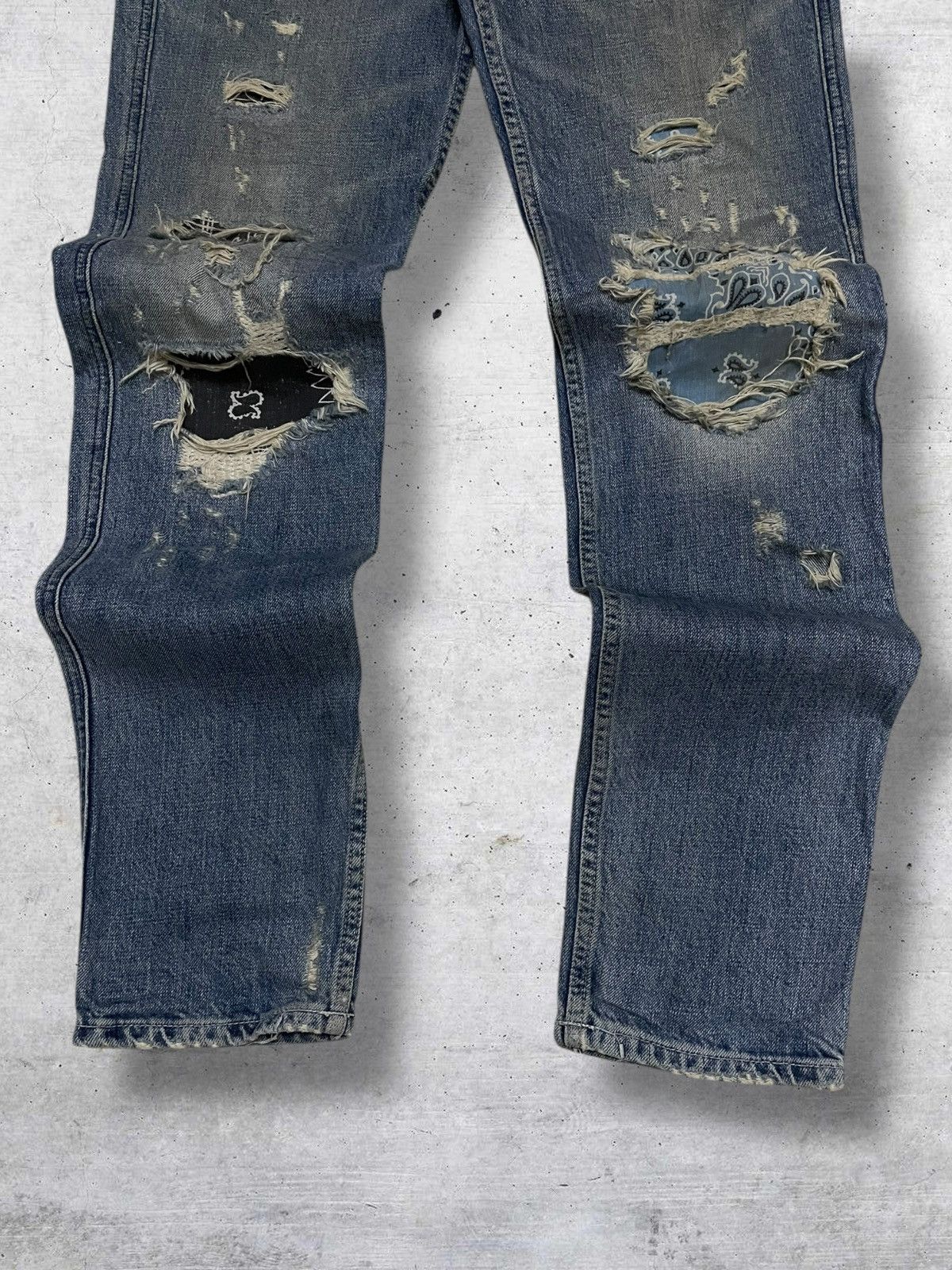 Replay VINTAGE REPLAY OG DESIGNER 90S DISTRESSED BANDANA DENIM Size US 30 / EU 46 - 3 Thumbnail