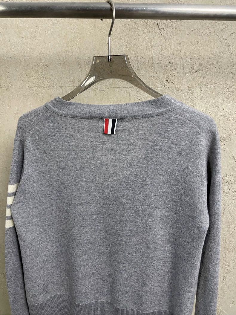 Thom Browne Thom Browne Gray four-striped wool cardigan jacket 2505-Nex Size US L / EU 52-54 / 3 - 4 Thumbnail