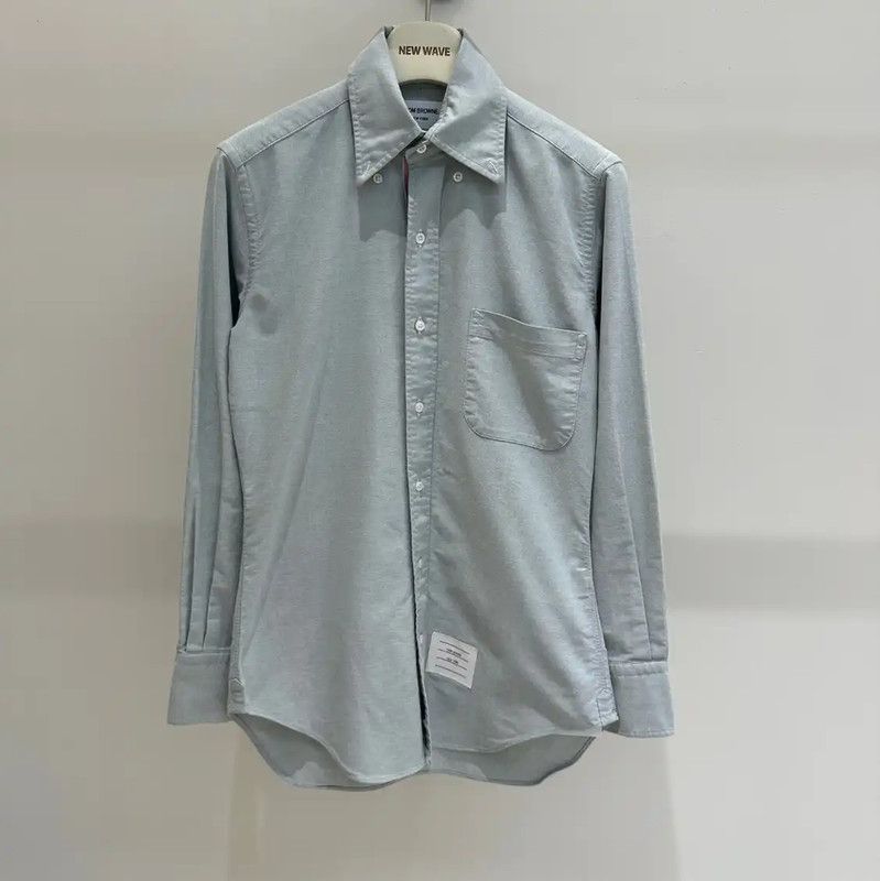 Thom Browne Thom Browne Gray Cotton Long Sleeve Shirt 0089 Size US XXS / EU 40 - 1 Thumbnail