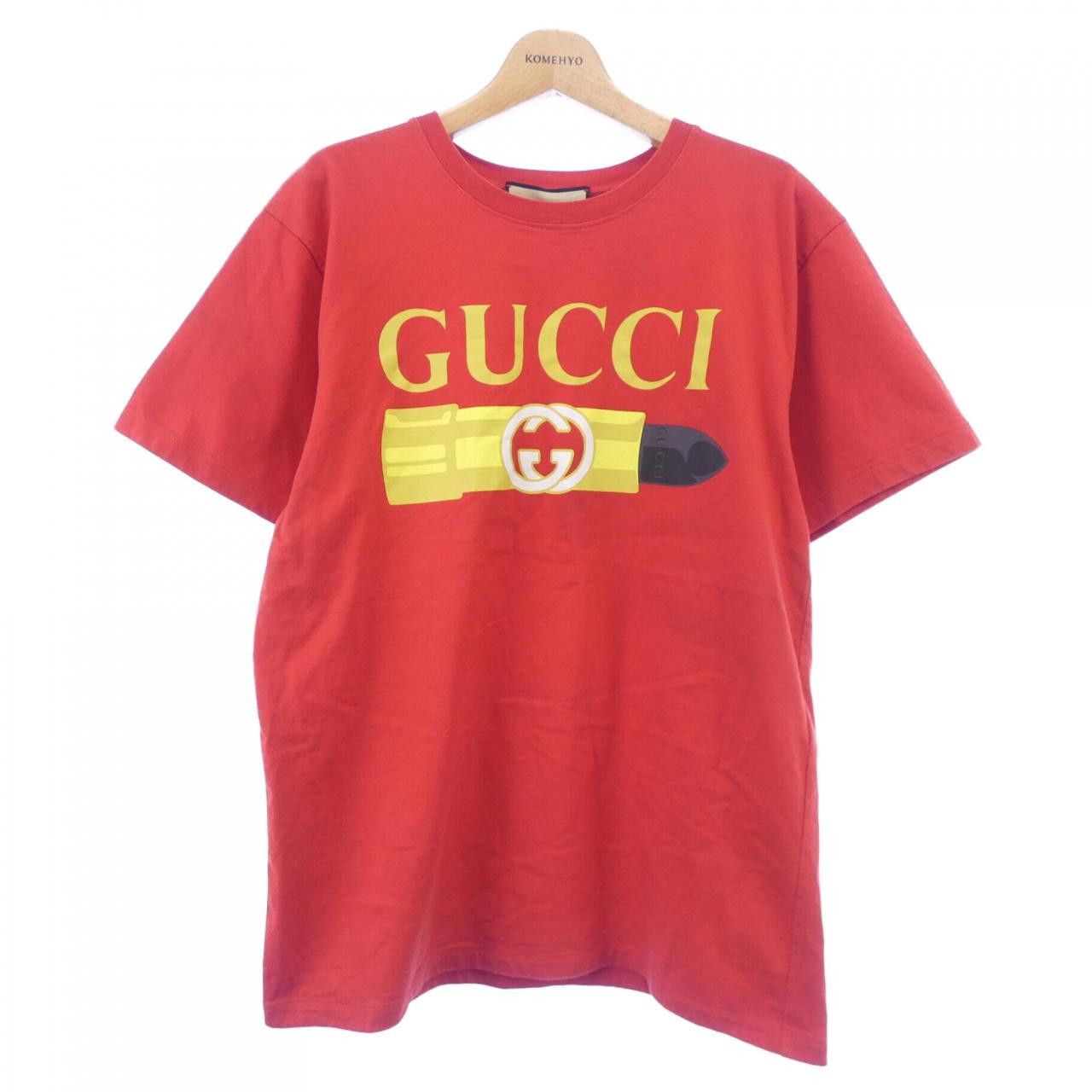 Gucci Gucci Gucci Lipstick Print Cotton T Shirt Textile T-Shirts 717422XJFHT DUTY FREE for USA Size ONE SIZE - 1 Thumbnail