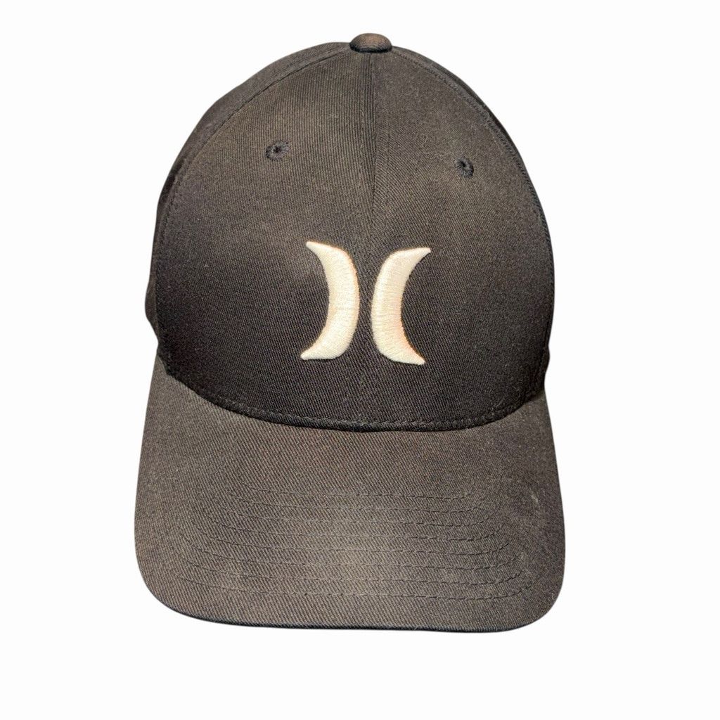 Hurley Hurley Mens Flex Fit Hat Cap Black White Logo L/XL SnapBack Size ONE SIZE - 1 Thumbnail