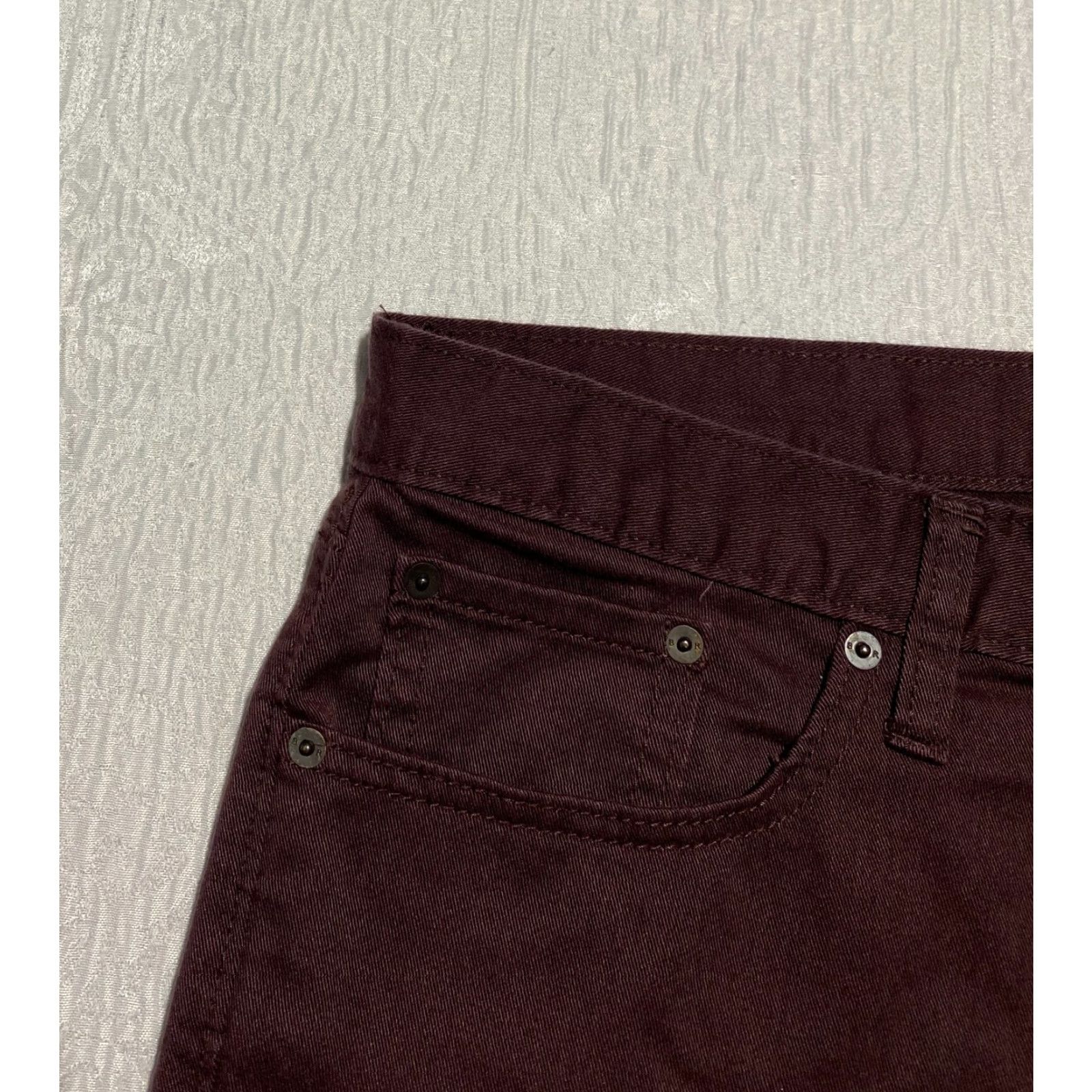 Banana Republic Banana Republic Slim Fit Chino Pants Men's 35×30 Maroon Stretch Size US 35 - 3 Thumbnail
