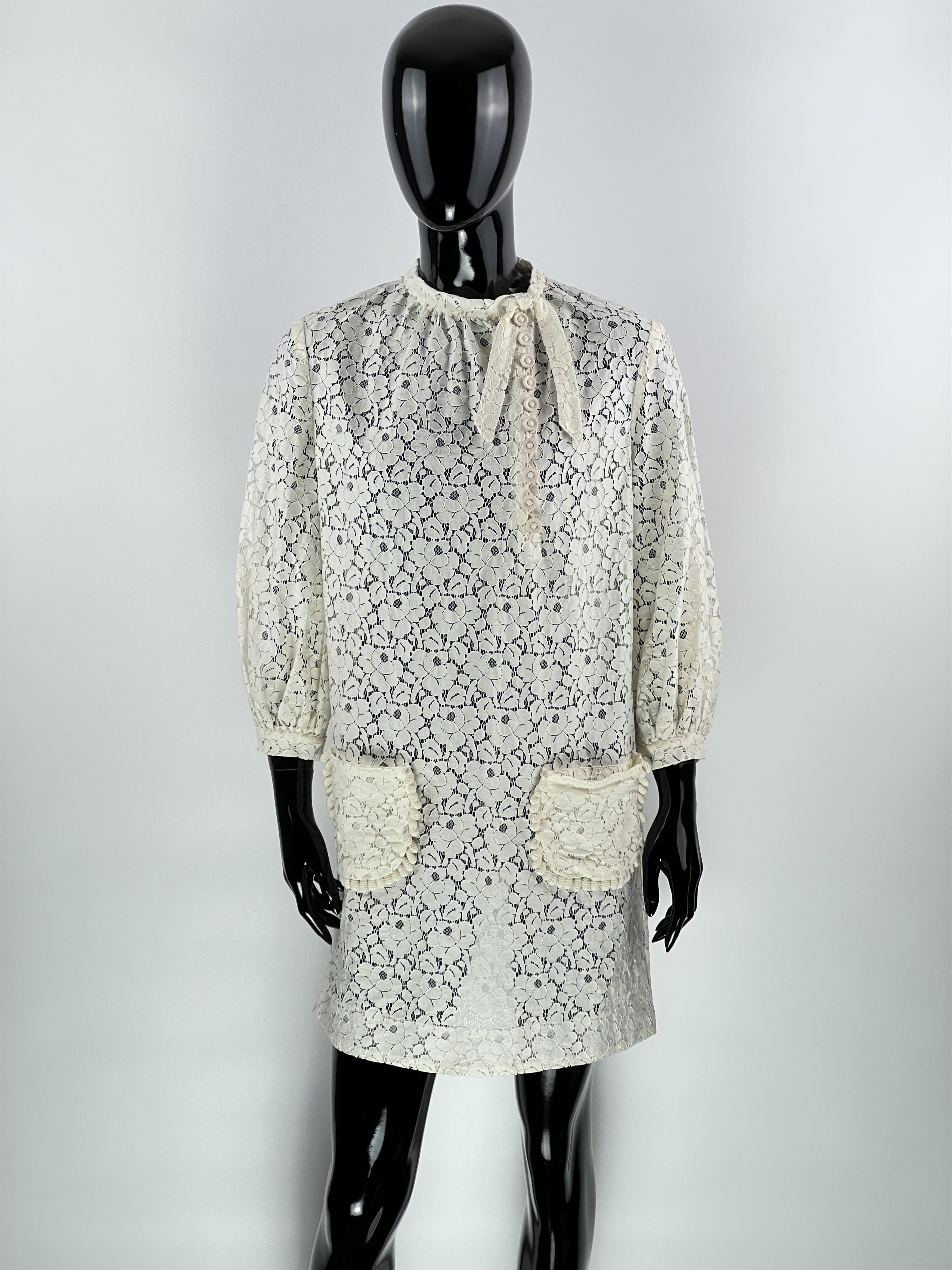 3.1 Phillip Lim 3.1 Phillip Lim Ivory Lace Floral Mini Shift Dress Size 6 Size M / US 6-8 / IT 42-44 - 1 Thumbnail
