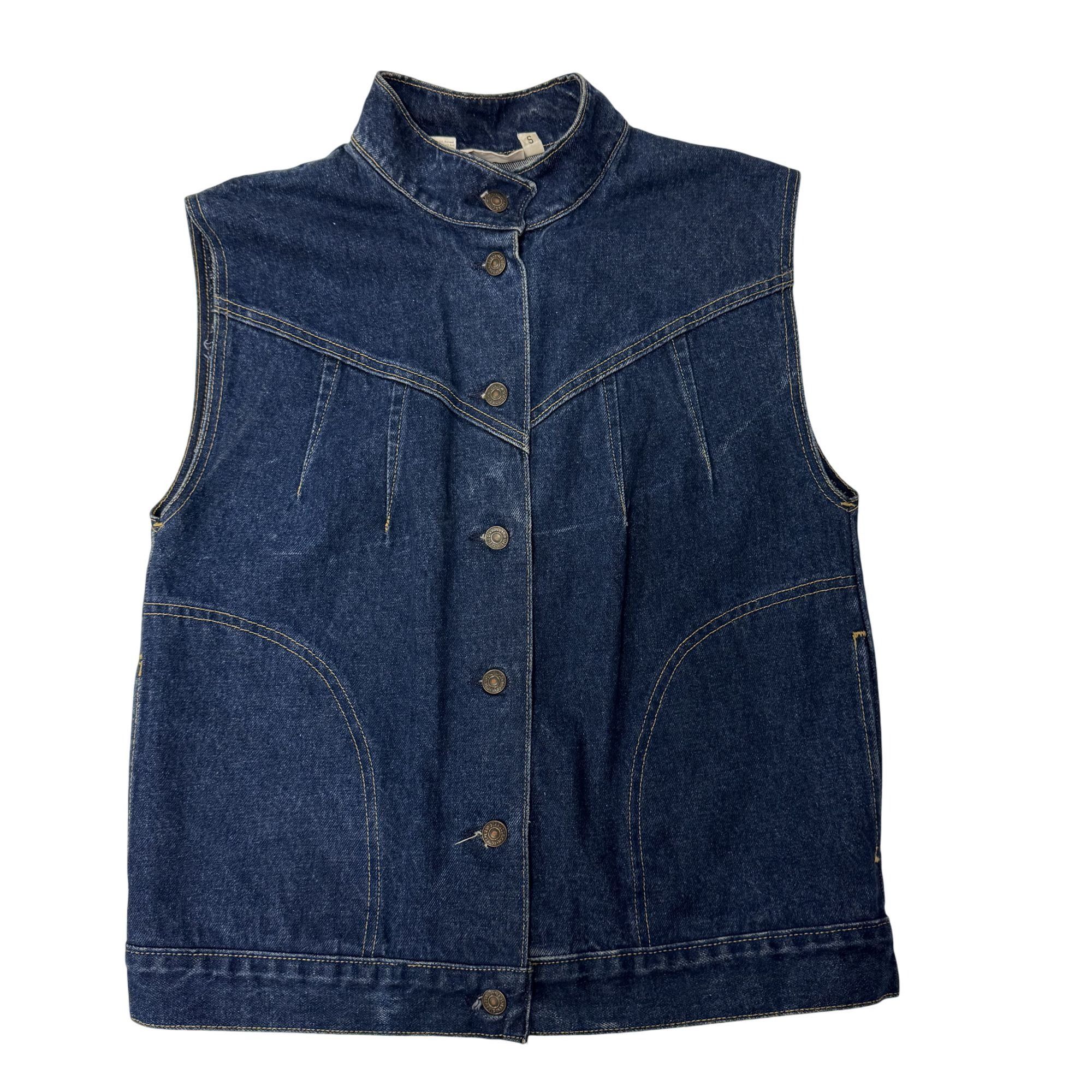 Levi's Vtg Levis INDIGO Blue Jean Jacket ROCKER Denim Vest Size S / US 4 / IT 40 - 2 Thumbnail