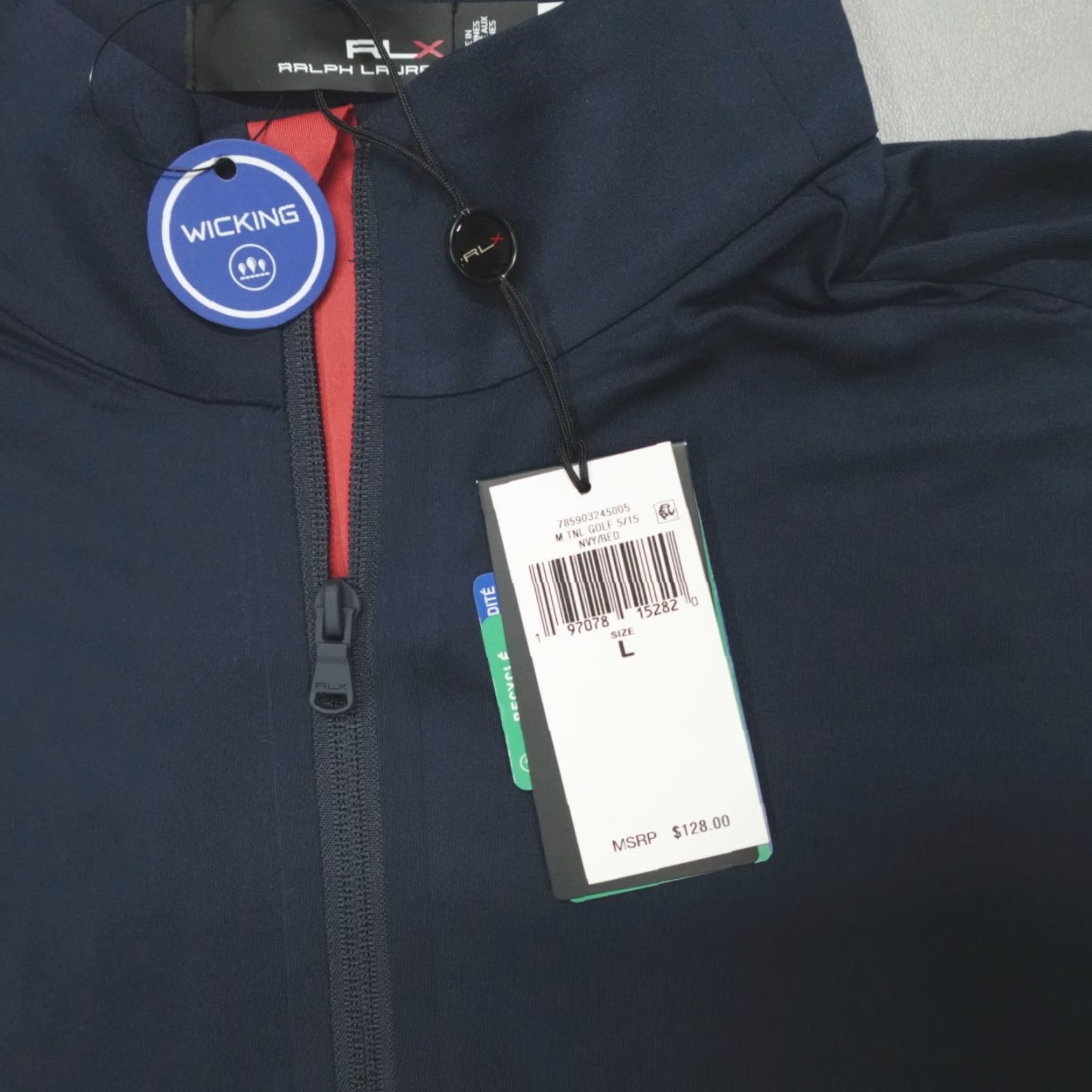 RLX Ralph Lauren RLX Ralph Lauren Performance Half-Zip Pullover Navy Red Men’s L Pullover Size US L / EU 52-54 / 3 - 3 Thumbnail