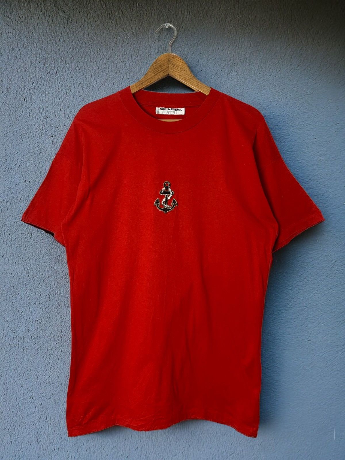 Sonia Rykiel × Vintage Sonia Rykiel Paris Vintage France Anchor Logo Tee Size US M / EU 48-50 / 2 - 1 Thumbnail