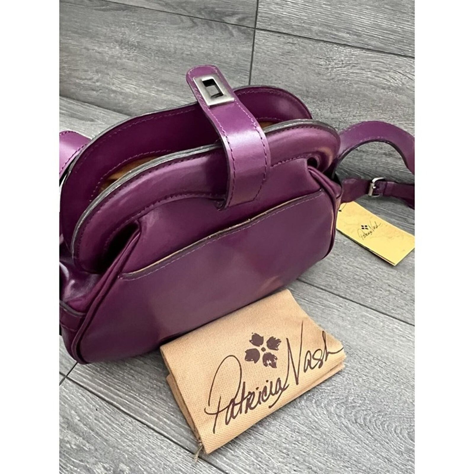 Patricia Nash Patricia Nash Frame Leather Crossbody Bag Dark Purple bag Size M / US 6-8 / IT 42-44 - 3 Thumbnail