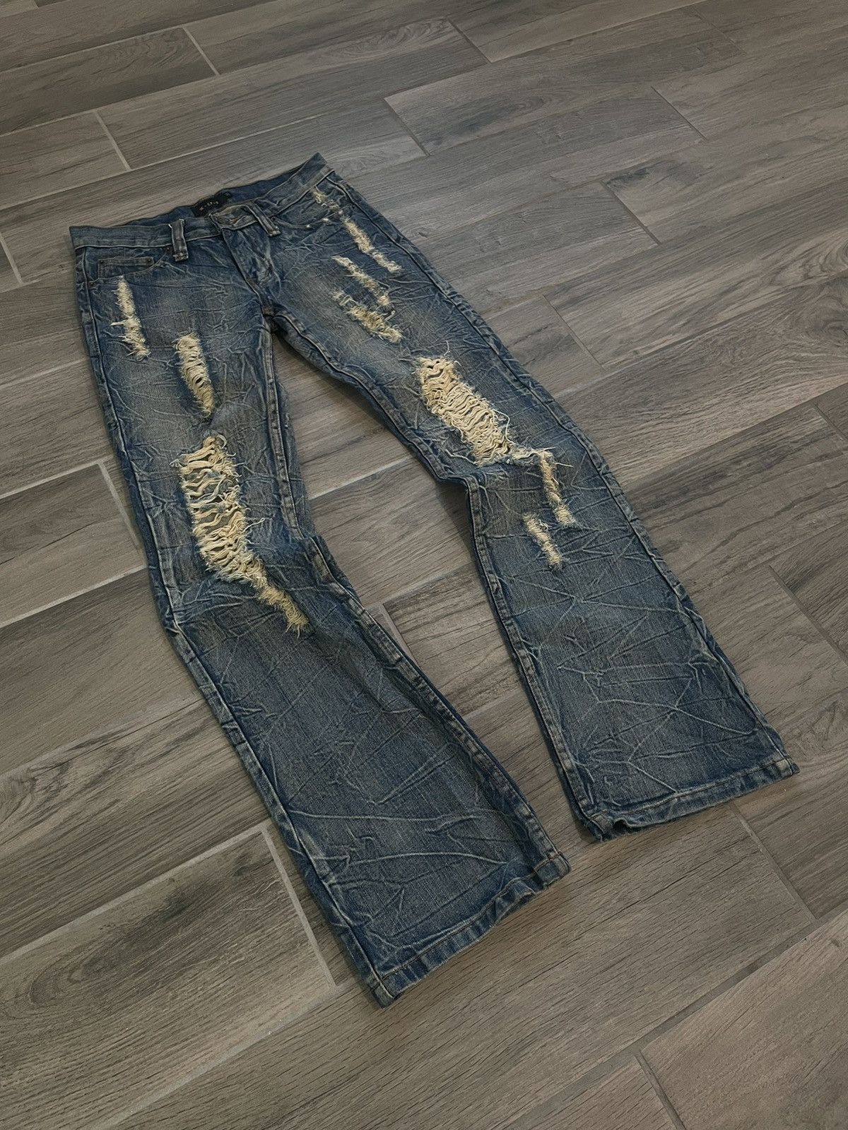 Japanese Brand Japanese Brand K U I Distressed Denim Size US 30 / EU 46 - 2 Thumbnail