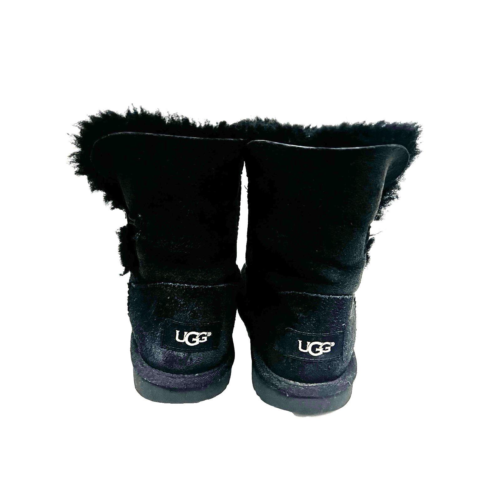 Ugg UGG Bailey Black Leather Suede Sherpa Ankle Boots US 3 Size US 4 / IT 34 - 4 Thumbnail