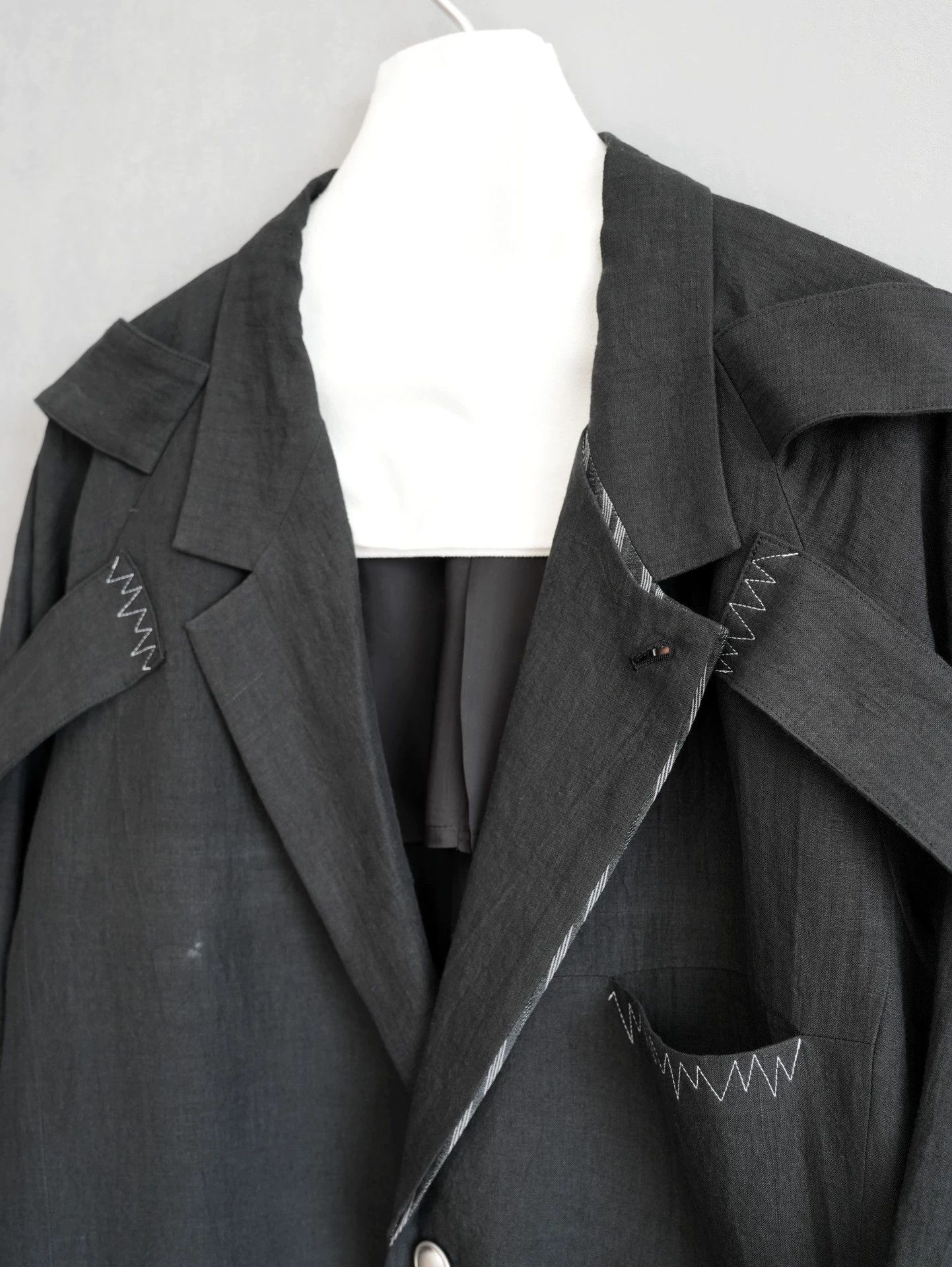 Yohji Yamamoto Yohji Yamamoto 24SS Silver Buckle Linen Jacket S2 Size US M / EU 48-50 / 2 - 4 Thumbnail