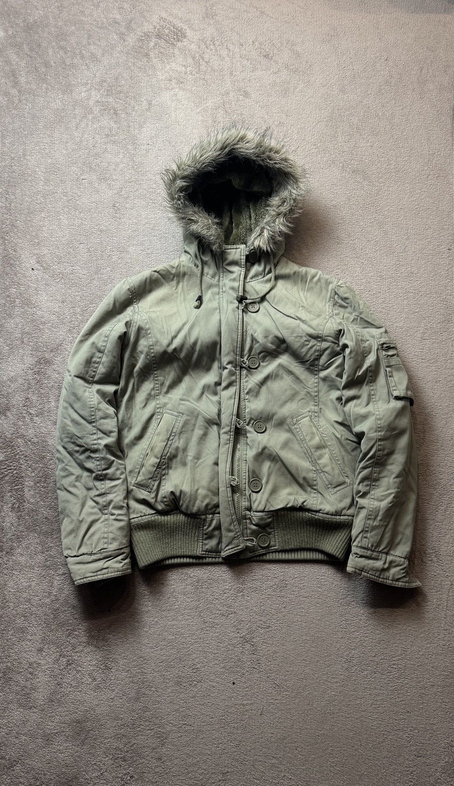 Japanese Brand Military Vintage Faded Faux Fur Jacket y2k LGB Goa Fuzzy Size US M / EU 48-50 / 2 - 2 Thumbnail