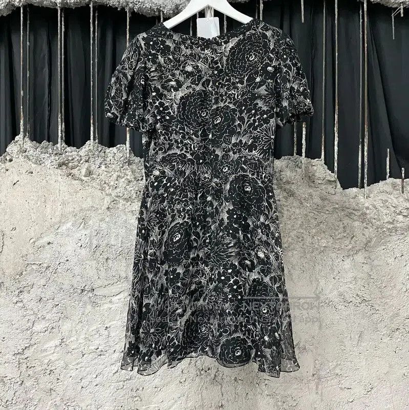 YSL Black Floral Print Women's Dress .