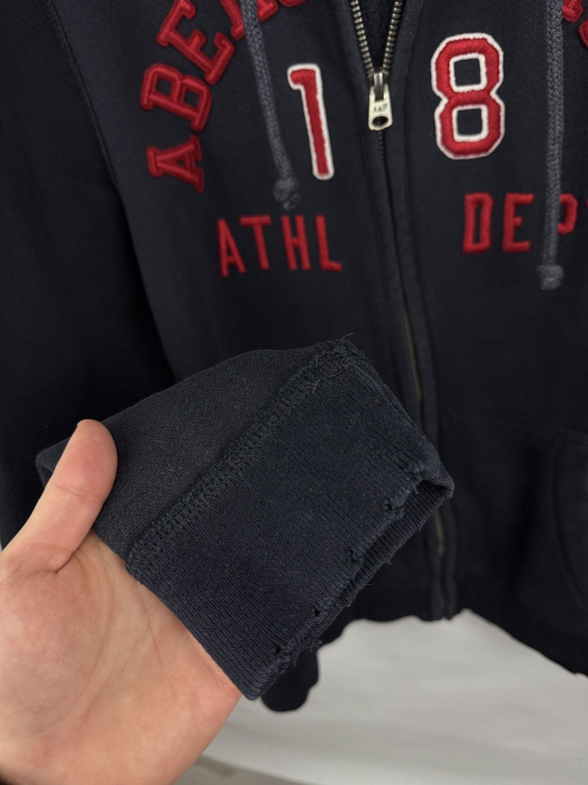 Abercrombie & Fitch 🇺🇸 Y2K Abercrombie Fitch Distressed Hoodie Opium Style Rare Size US L / EU 52-54 / 3 - 7 Thumbnail