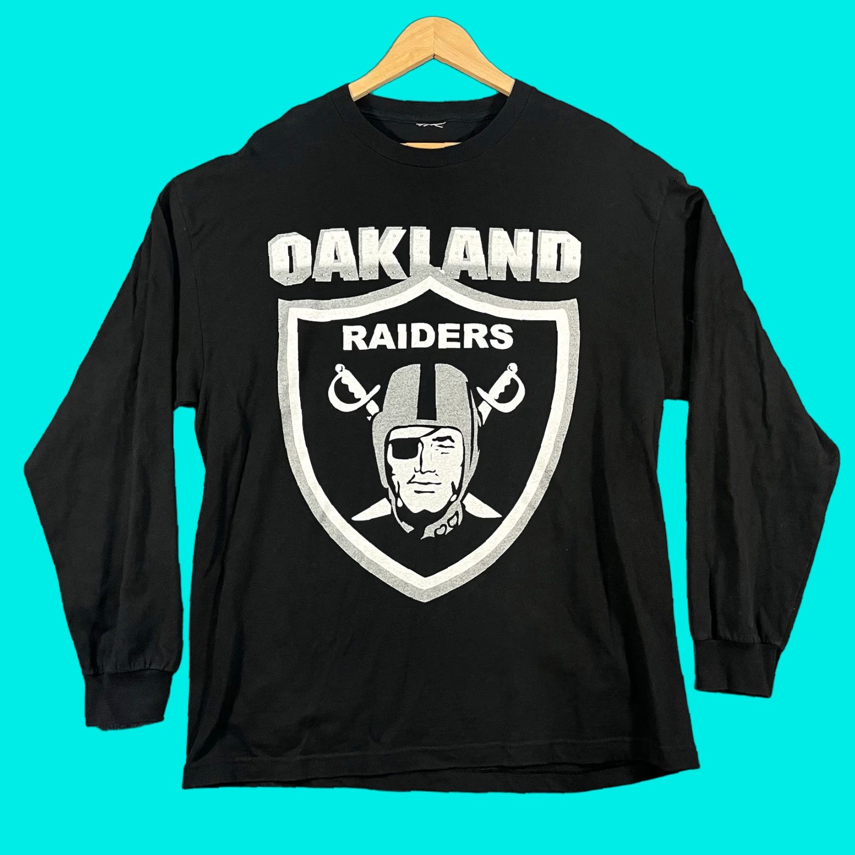NFL VINTAGE NFL Oakland Raiders T-Shirt Large Black Short Sleeve Graphic Print Sports Mens Size US L / EU 52-54 / 3 - 1 Thumbnail