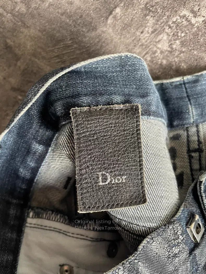 Dior Dior Dark Blue Cracked Glaze Jeans Size US 29 - 7 Thumbnail