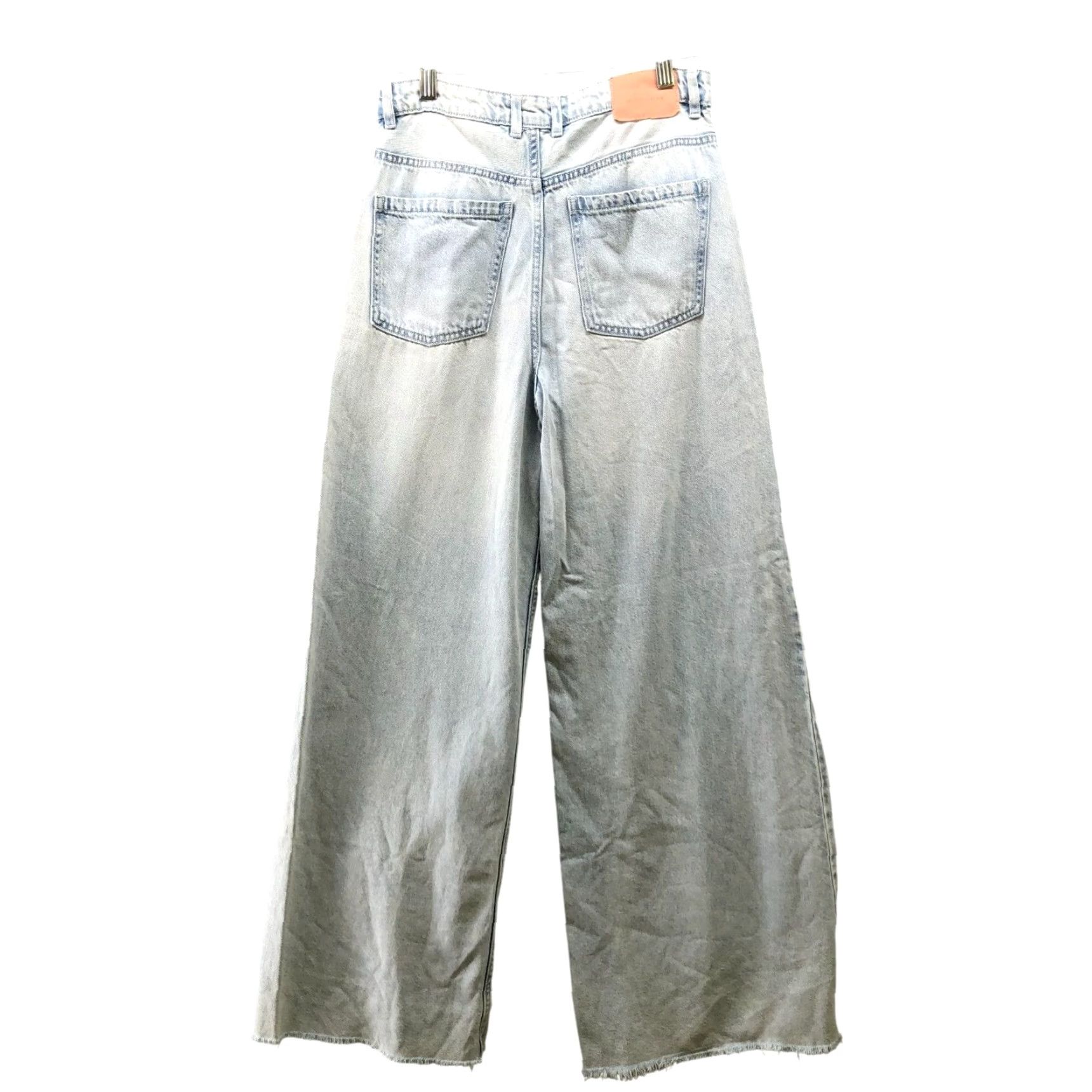 Mango VINTAGE Mango Wide Leg Jeans Womens L 28" Waist Light Blue Cotton Lyocell Spring Summer Fall Size 36" / US 14 / IT 50 - 2 Thumbnail