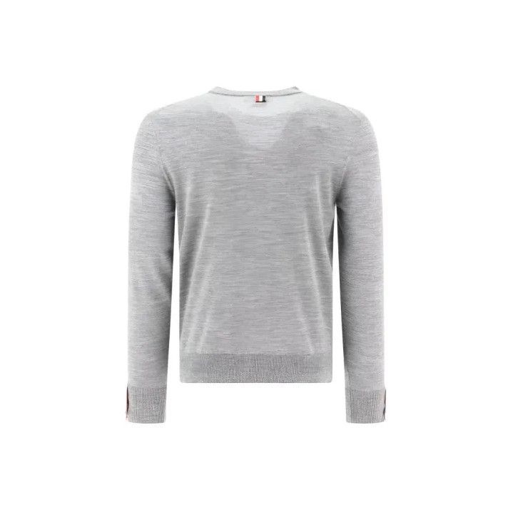 Thom Browne Thom Browne Gray Striped Detail Crewneck Sweater Size US M / EU 48-50 / 2 - 1 Thumbnail