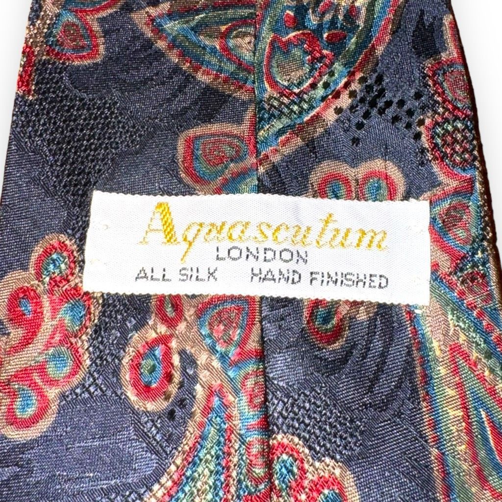 Aquascutum Aquascutum of London Navy Paisley Hand Finished in London Ti Size ONE SIZE - 3 Thumbnail