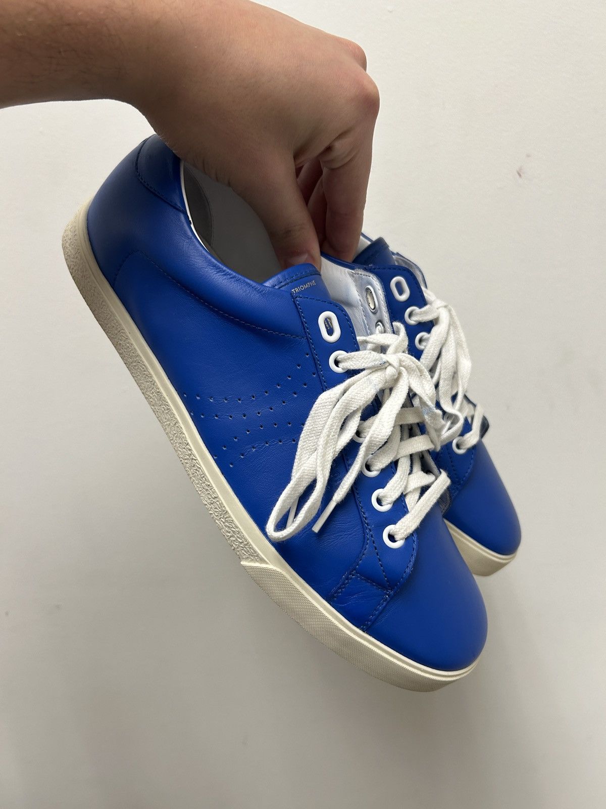 Celine WB! Triomphe Logo Perforated Sneakers Size US 9 / EU 42 - 1 Thumbnail