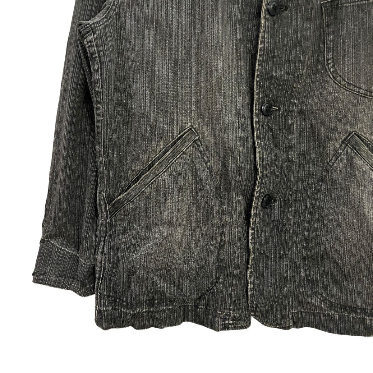 Japanese Brand Vintage Jungle Storm Stripe Denim Jacket Size US L / EU 52-54 / 3 - 3 Thumbnail