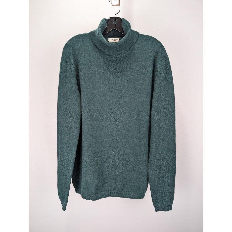 Saint Laurent Paris o1rshd1 Sweater Cachemire in Vert Fonce Size US XXL / EU 58 / 5 - 1 Thumbnail