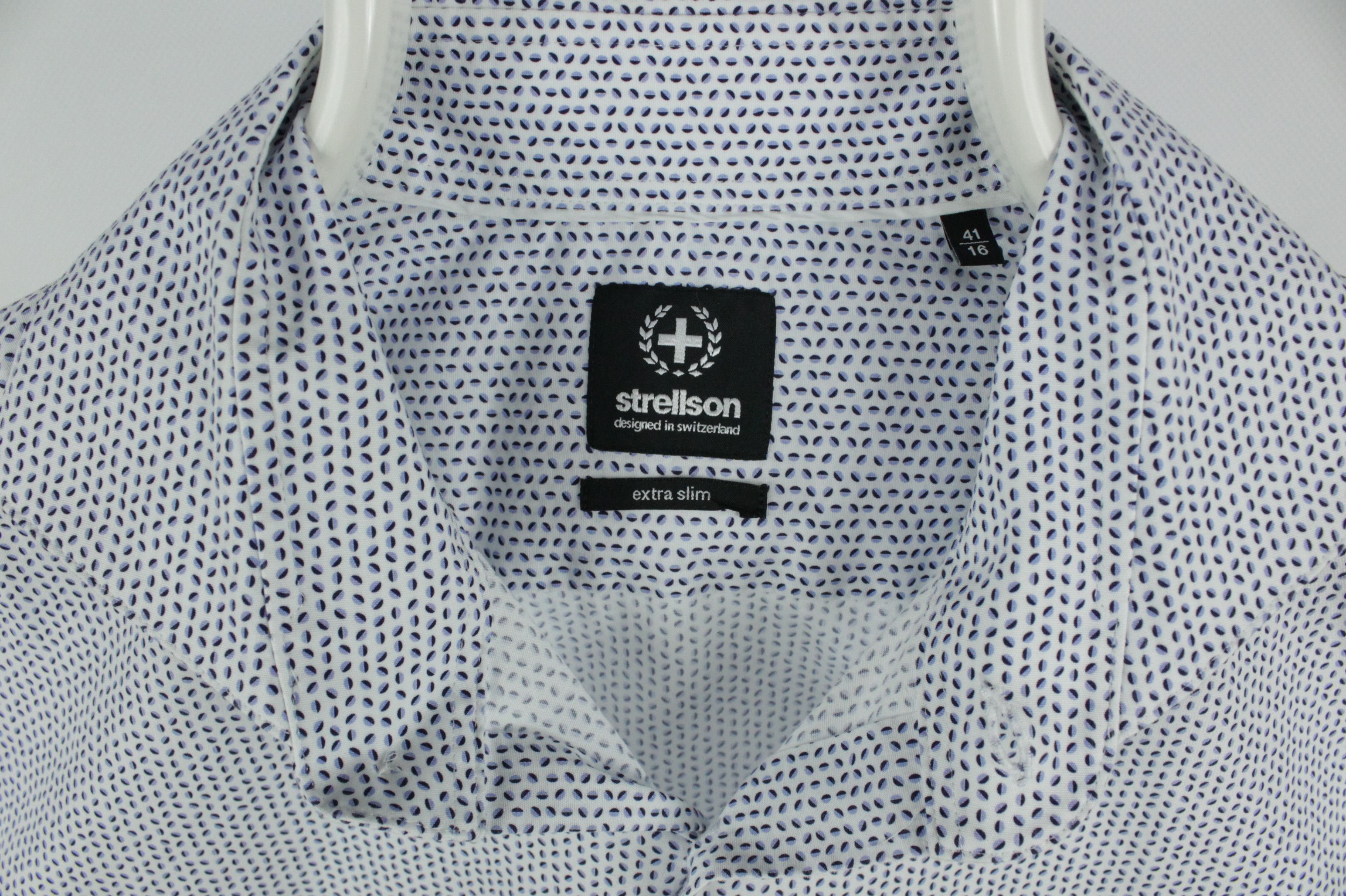 Designer × Strellson Strellson Extra Slim Fit Spread Collar Stretch Dress Shirt Size US L / EU 52-54 / 3 - 3 Thumbnail