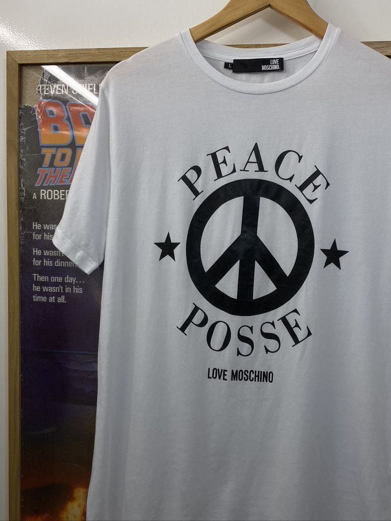 Moschino Authentic Moschino Love Peace Posse Centre Arc Spellout Tee Size US L / EU 52-54 / 3 - 4 Thumbnail