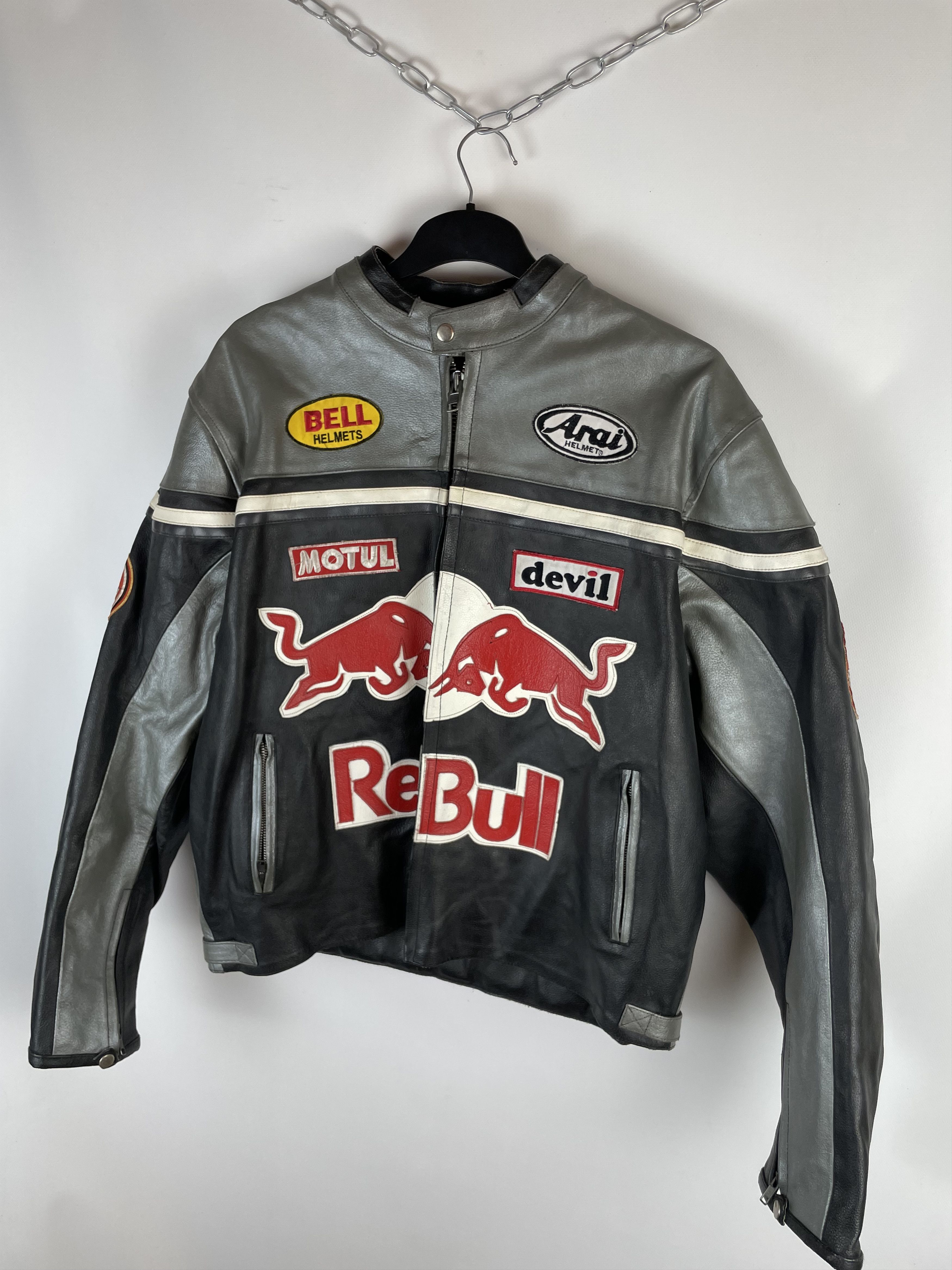 NASCAR Vintage Red Bull Leather Jacket Streetwear Size US XXL / EU 58 / 5 - 3 Thumbnail