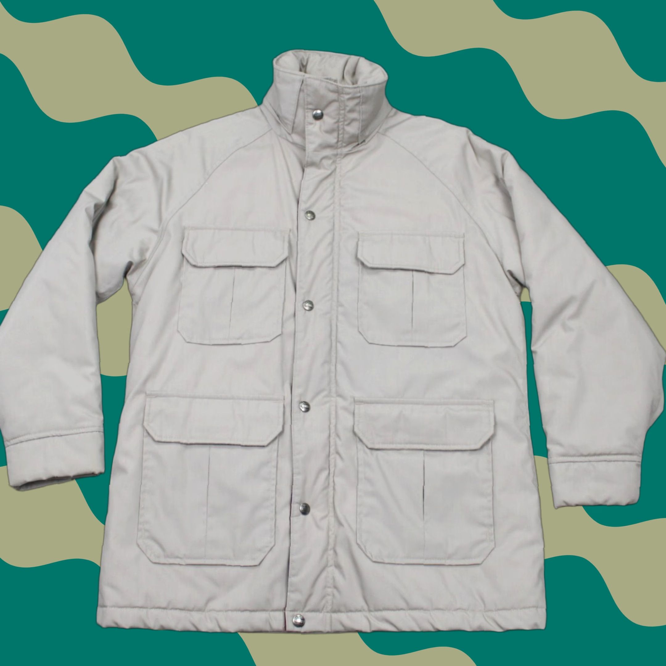 Vintage VTG Woolrich Chore Jacket Womens Medium Beige Full Zip Snaps Olefin Filling Coat Size M / US 6-8 / IT 42-44 - 1 Thumbnail