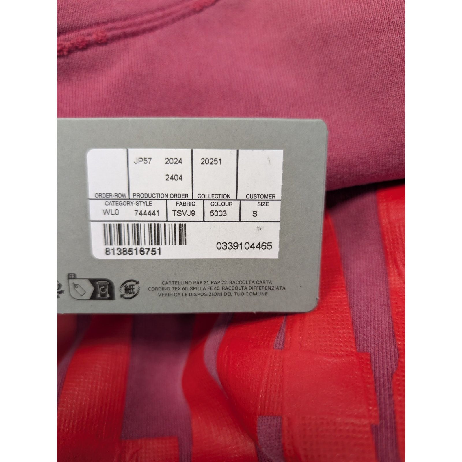 Balenciaga o1rshd1 Tape Type Ripped Pocket Hoodie in Raspberry Size US S / EU 44-46 / 1 - 22 Thumbnail