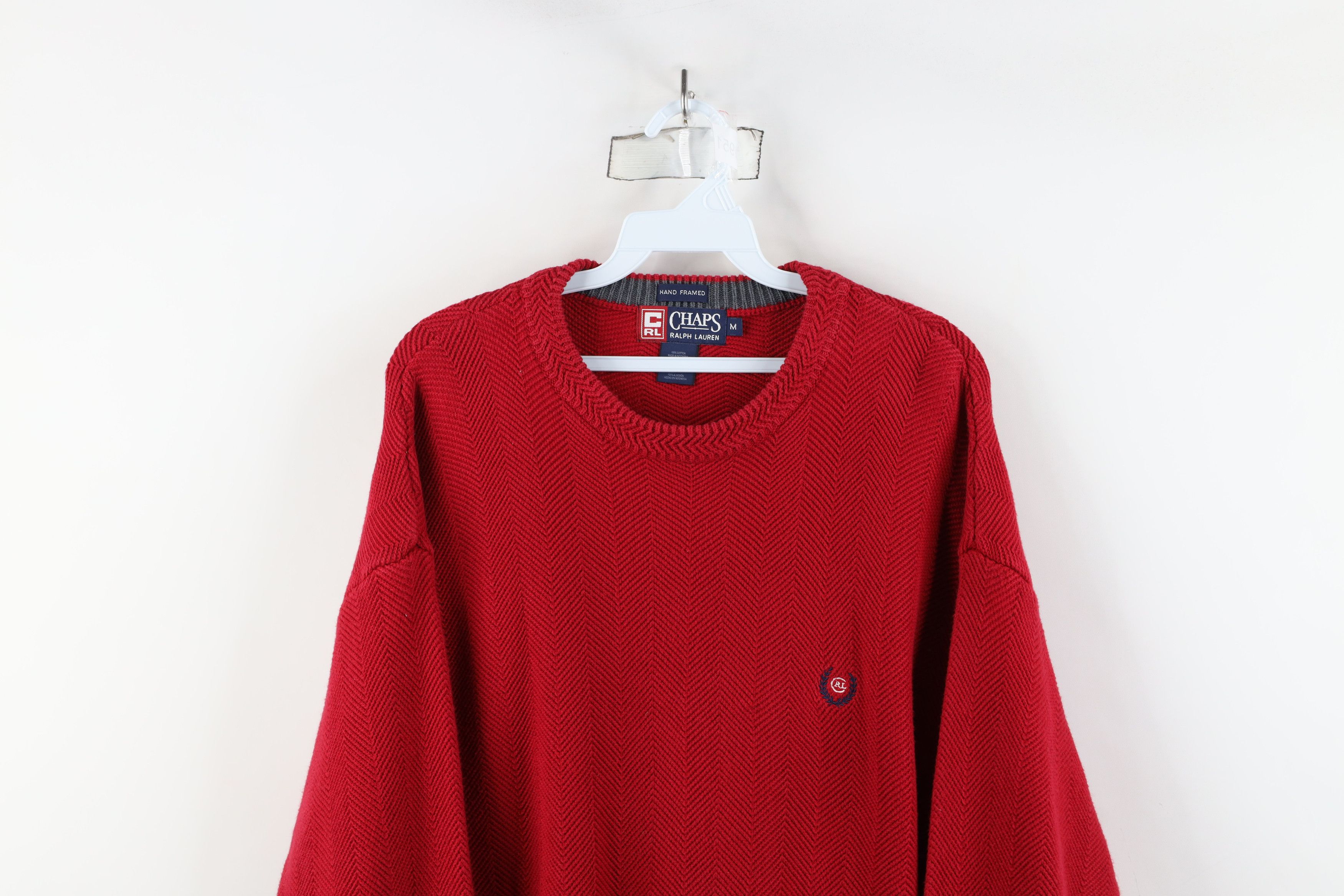 Ralph Lauren × Vintage Vintage 90s Chaps Ralph Lauren Herringbone Knit Sweater Size US M / EU 48-50 / 2 - 2 Thumbnail