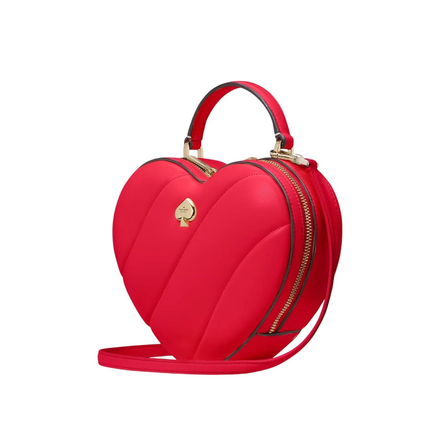 Kate Spade Kate Spade Love Shack Quilted 3D Heart Crossbody Bag in Ruby Size ONE SIZE - 5 Thumbnail